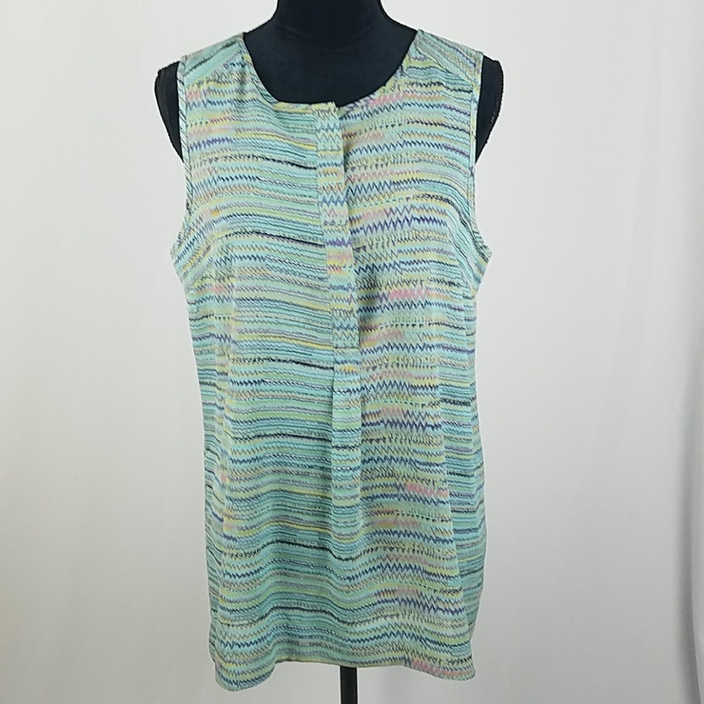 Daniel Rainn‎ women L semi sheer sleeveless shirt